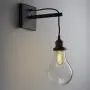LITFAD Industrial Retro Wall Light Fixtures Simple Edison Bulb Style 1 Light Indoor Hallway LED Wall Sconce in Black for Bedroom Dining Room Cafe