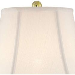 Traditional Table Lamps Set of 2 Cut Glass Urn Brass White Cream Bell Shade for Living Room Family Bedroom Bedside - Regency Hill