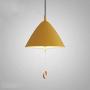 LAKIQ Kids Room Pendant Light Colorful Umbrella Shape with Pull Chain Modern Nordic Aluminum Hanging Ceiling Light for Bedroom Living Room Dining Room Kitchen Island(Yellow,10.5)