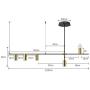 XLQF Modern Black Gold LED Pendant Chandelier, Adjustable Lighting Ceiling Lights, Long Life Hanging Lamps, for Bedroom Living Room Hall Dining Room Nordic Home Decor