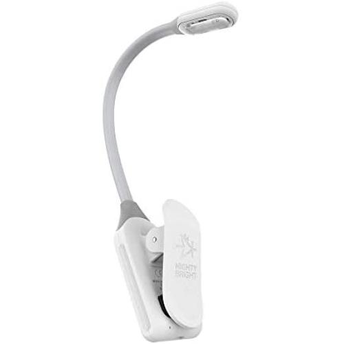 The Original Mighty Bright WonderFlex Rechargeable Book Light, 20 Lumens of Warm Eye-Care Light, 3 Brightness Levels, 45 Hours of Battery Life, Durable, Flexible (White)