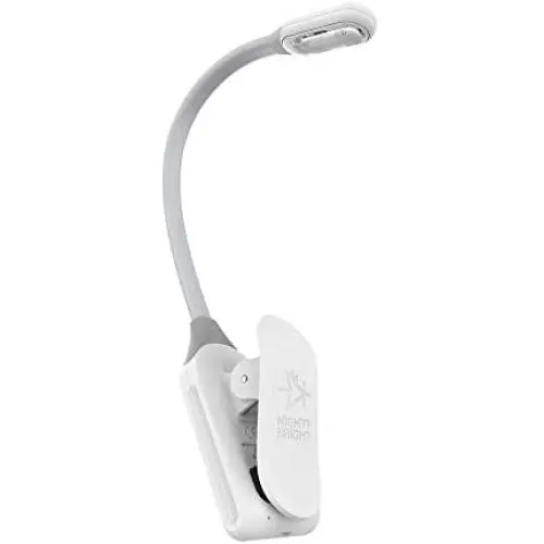 The Original Mighty Bright WonderFlex Rechargeable Book Light, 20 Lumens of Warm Eye-Care Light, 3 Brightness Levels, 45 Hours of Battery Life, Durable, Flexible (White)