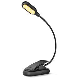 LOHAS Rechargeable 14 LED Book Light, Reading Light for Reading in Bed, 3000-6000K Dimmable 20 Lighting Modes, CRI 95 Blue Light Blocking Eye Protection, LED Clip on Book Light for Bookworms, Kids