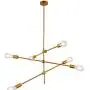Sputnik Chandelier 6-Light Pendant Lighting Fixture Modern Brass Ceiling Light Fixture Industrial Semi-Flush Mount Ceiling Lamp for Dinning Room Bedroom Kitchen (Gold)