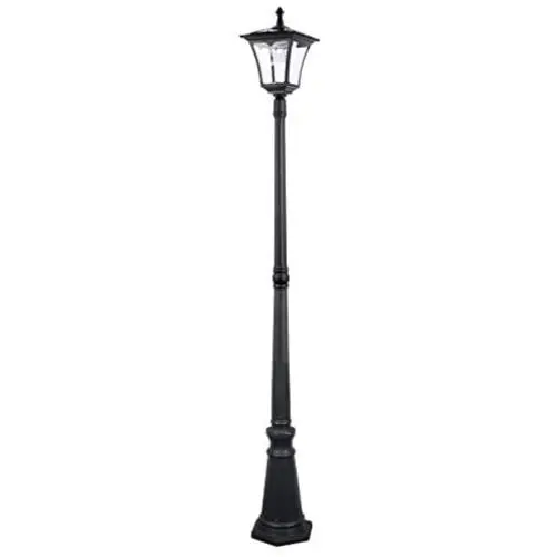 Sterno Home GL42309 Upgraded Version Outdoor Solar LED Street, for Patio, Post Light, Garden, 76” High, 1-Pack, Black, 2nd Gen