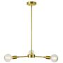 XiNBEi Lighting Chandeliers, 3 Light Brass Pendant Lighting with LED Bulbs for Kitchen & Dining Room XB-C1211-3-SB