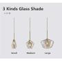 MoreChange Vintage Pendant Ceiling Lighting with 3 Cognac Glass Lampshade, Chandelier Hanging Light Fixture for Kitchen Island Dining Room Cafe