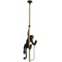CHABEI Loft Vintage Resin Hemp Rope Monkey Pendant Light Fixture Chandelier Industrial Retro E26 Edison Ceiling Pendant Lamp for Dining Living Room Bedroom Bar Cafe (Black)