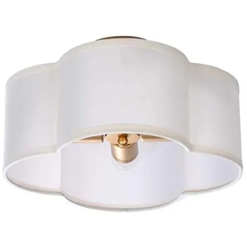VILUXY Semi-Flush Mount Ceiling Light Fixture Off-White Fabric Drum Shade Antique Brass Brush Paint Finish for Bedroom, Dining Room, Corridor, Living Room 13.77'' 4-Light VILUXY Semi-Flush Mount Ceiling Light Fixture Off-White Fabric Drum Shade Antique Brass Brush Paint Finish for Bedroom, Dining Room, Corridor, Living Room 13.77'' 4-Light