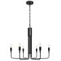 MIPAWS 6-Light Black Farmhouse Chandelier 28 Inch, Industrial Style, Dining Room Hanging Lighting Fixture, Pendant Light for Foyer, Living Room, Kitchen Island, Bedroom