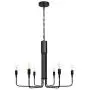 MIPAWS 6-Light Black Farmhouse Chandelier 28 Inch, Industrial Style, Dining Room Hanging Lighting Fixture, Pendant Light for Foyer, Living Room, Kitchen Island, Bedroom