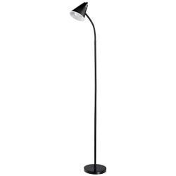 Globe Electric 12708 59'' 1-Light Floor Lamp, Matte Finish, Plastic, LED Bulb Included, Black with Mesh Shade