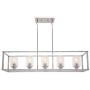 VINLUZ Rectangle Dining Room Chandelier Classic Pendant Lighting for Kitchen Island,Chrome Finish with Clear Glass Shade Adjustable Height Hanging Ceiling Light VINLUZ Rectangle Dining Room Chandelier Classic Pendant Lighting for Kitchen Island,Chrome Finish with Clear Glass Shade Adjustable Height Hanging Ceiling Light