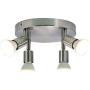 Garwarm Round Track Lighting Fixture, 4-Light Flush Mount Ceiling Spotlight GU10 LED Bulb Multi-Directional Ceiling Light for Kitchen Hallway Dining Room, 3000K Warm White, Polished Chrome