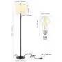 Farmhouse Floor Lamp, White Floor Lamp with Shade, Mid Century Black Floor Lamps for Living Room Modern, Metal Pole Tall Standing Lamp for Office Bedroom by RORIANO Farmhouse Floor Lamp, White Floor Lamp with Shade, Mid Century Black Floor Lamps for Living Room Modern, Metal Pole Tall Standing Lamp for Office Bedroom by RORIANO