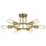 BONLICHT 6 Lights Semi Flush Mount Ceiling Light Brushed Brass Mid Century Modern Chandelier Lighting Gold Sputnik Ceiling Light Fixture for Dining Room Bed Room Kitchen Island Foyer Hallway