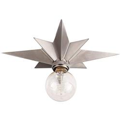 VILUXY Flush Mount Ceiling Light, Satin Nickel Star Light Fixtures Ceiling for Hallway, Entryway, Study Room, Bedroom