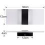 Lightess Modern Wall Sconce Set of 2 LED Wall Lamp 12w Up Down Wall Sconces Light Acrylic Black Hallway Wall Mounted Lamps for Bedroom Hallway Living Room , Warm White