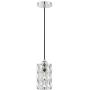 Doraimi 1 Light Polygon Crystal Pendant Lighting with Chrome Finish, Modern Style Ceiling Light Fixture with Polyhedral Crystal Shade for Foyer Dining Room Family Room