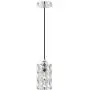 Doraimi 1 Light Polygon Crystal Pendant Lighting with Chrome Finish, Modern Style Ceiling Light Fixture with Polyhedral Crystal Shade for Foyer Dining Room Family Room