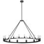 Sonoro Large 48 inch 16 Light Round Dining Room Industrial Chandelier | Black Rustic Kitchen Island Light Fixtures with LED Bulbs LL-CH5-48-5BLK