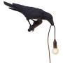 YJYdada Raven Wall Lamp Table Lamp, Resin Crow Bird Shaped Light for Bedroom Corridor Living Room Wall Sconces Light Black/White 4 Style (Black-D)