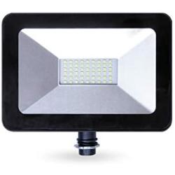 LLT 30W LED Flood Light Outdoor Knuckle Mount - 5000K Daylight 2400lm 120V Super Bright LED Outdoor Flood Light Landscape Yard - Black Slim LED Flood Light Fixture - Aluminum and Tempered Glass