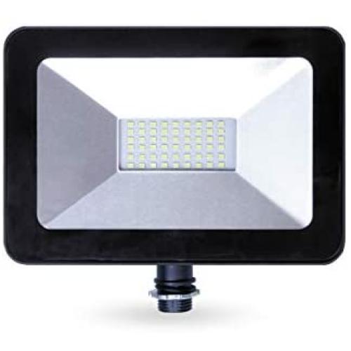 LLT 30W LED Flood Light Outdoor Knuckle Mount - 5000K Daylight 2400lm 120V Super Bright LED Outdoor Flood Light Landscape Yard - Black Slim LED Flood Light Fixture - Aluminum and Tempered Glass