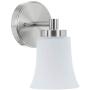 XiNBEi Lighting Wall Sconce, Single Bathroom Vanity Wall Light with Glass, Brushed Nickel Finish for Hallway & Bedroom XB-W1235-1-BN