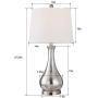 Maxax Table Lamps Set of 2 with USB Charging Port Mercury Glass White Drum Shade for Living Room Family
