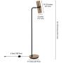 Henn&Hart FL0162 Modern, Contemporary Floor Blackened Bronze with Brass Metal Shade for, Bedroom, Living Room, Office, Study Lamp, Black