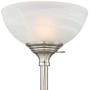 Ellery Modern Torchiere Floor Lamp 3-Light Brushed Steel Frosted White Glass Shades for Living Room Reading Bedroom Office - 360 Lighting