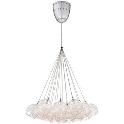 Wired Chrome Aluminum Multi Light Pendant Chandelier 23 1/2'' Wide Modern Mouth Blown Cup Glass 19-Light Fixture for Dining Room House Island Entryway Bedroom Living Room - Possini Euro Design