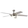 CO-Z 56 Modern Ceiling Fan with Lights and Remote, Industrial Ceiling Fans Brushed Nickel for Bedroom, Living Room, Dining Room, Silver Ceiling Fan Lights with 5 ABS Blades and 15W LED Light Kit