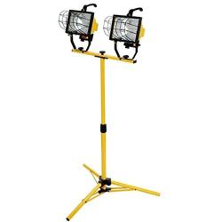 Woods L13 Twin Head Work Light, Adjustable Tripod Up To 42 Inches Tall, 16,000 Lumen, 4-Foot 18/3 Cord, Cord Storage Bracket, Weather Proof Power Switch Per Lamp For Individual Control (Includes 2 500-watt Quartz Halogen Bulbs)