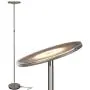Brightech Sky Flux - The Very Bright LED Torchiere Floor Lamp, for Your Living Room & Office - Halogen Lamp Alternative with 3 Light Options Incl. Daylight - Dimmable Modern Uplight - Nickel