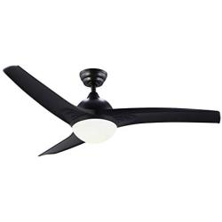 CO-Z 52 Modern Ceiling Fan with Lights and Remote in Black Finish, Contemporary Ceiling Fans with LED Light for Bedroom, Living Room, Kitchen, Industrial Ceiling Fan with 3 ABS Blades Reversible