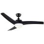 CO-Z 52 Modern Ceiling Fan with Lights and Remote in Black Finish, Contemporary Ceiling Fans with LED Light for Bedroom, Living Room, Kitchen, Industrial Ceiling Fan with 3 ABS Blades Reversible