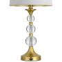Oneach 24.2'' Crystal Table Lamps USB Charging Port for Living Room Set of 2 Modern Bedside Lamp with Clear Stacked Ball Night Light Lamp for Bedroom Accent Antique Brass