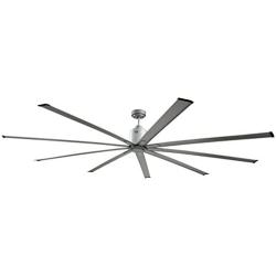 Big Air 96'' Industrial Indoor/Outdoor Ceiling Fan, 6 Speed with Remote, Silver