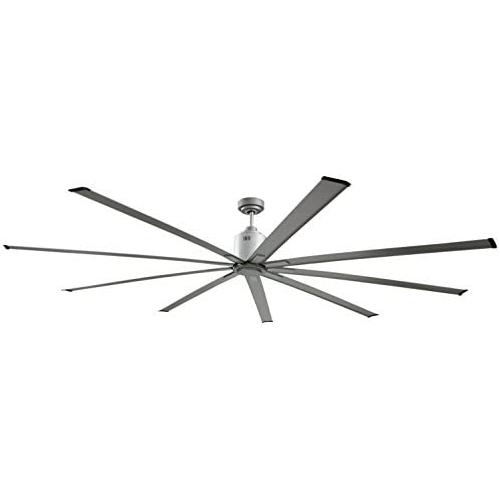 Big Air 96'' Industrial Indoor/Outdoor Ceiling Fan, 6 Speed with Remote, Silver