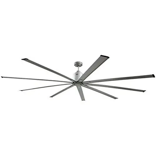 Big Air 96'' Industrial Indoor/Outdoor Ceiling Fan, 6 Speed with Remote, Silver