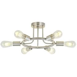 Sputnik Chandelier Brushed Nickel Modern Starburst Chandelier 6 Lights Semi Flush Mount Ceiling Light Industrial Vintage Dining Room Light Fixture UL Listed by BONLICHT