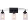 Sivilynus 3 Light Vanity Bathroom Lights Over Mirror Sconces Wall Lighting Farmhouse Light with Clear Glass Shade Suit for Porch Bedroom Foyer Kitchen Dining Room