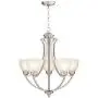 Milbury Satin Nickel Chandelier 24'' Wide Modern White Glass 5-Light Fixture for Dining Room House Foyer Kitchen Island Entryway Bedroom Living Room - Possini Euro Design