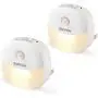 AUVON Plug-in LED Motion Sensor Night Light, Warm White LED Nightlight with Dusk to Dawn Sensor, Motion Sensor, Adjustable Brightness for Bedroom, Bathroom, Kitchen, Hallway, Stairs (2 Pack)