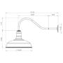 The Gardena Gooseneck Barn Light | Standard Warehouse Steel Dome on a Gooseneck | Barn Lighting and Farmhouse Lighting | Made in America (23'' Gooseneck, Matte Black)
