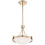 Deco Warm Brass Bowl Pendant Chandelier 12 1/2'' Wide Satin White Glass for Dining Room House Foyer Kitchen Island Entryway Bedroom Living Room - Possini Euro Design
