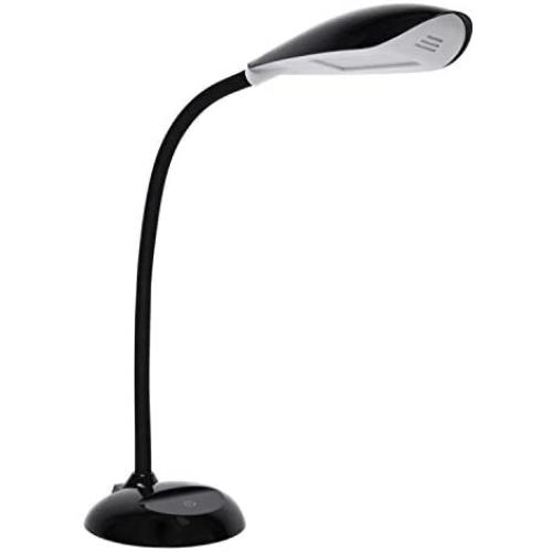 ANNAITE LED Desk Lamp 4.4w Energy Saving Table Lamp Space Saving Easy to Carry Flexible Gooseneck Eye Caring Dimmable Reading Light 3 Brightness Levels Touch Control FCC Listed (Black)