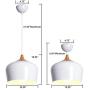 CHYING Modern Pendant Light, Wood Pattern Lantern Lighting Contemporary Metal Dome Ceiling Lights Fixture 47.25 inch Adjustable Height for Barn Dining Room Kitchen Island Living Room Bedroom